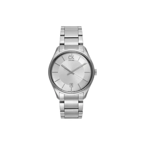 CALVIN KLEIN Мужские часы Кварцевый механизм Ремешок из нержавеющей стали 43 мм Серебристый циферблат