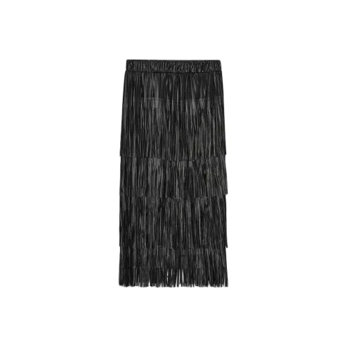 ZARA Черные Женские Повседневные Длинные Юбки