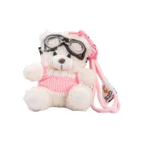 Белый Пилот Медведь [Розовый Свитер]