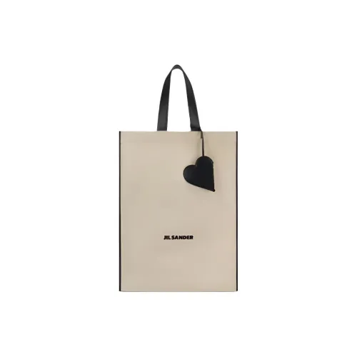 JIL SANDER Сумка из ткани среднего размера женская бежевая и черная