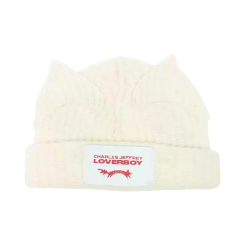 CHARLES JEFFREY Sheepskin Beanies Men's White