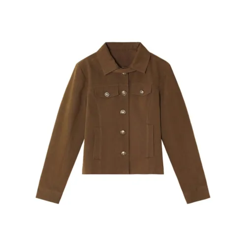 PZGE Коричневый укороченный кардиган женские куртки