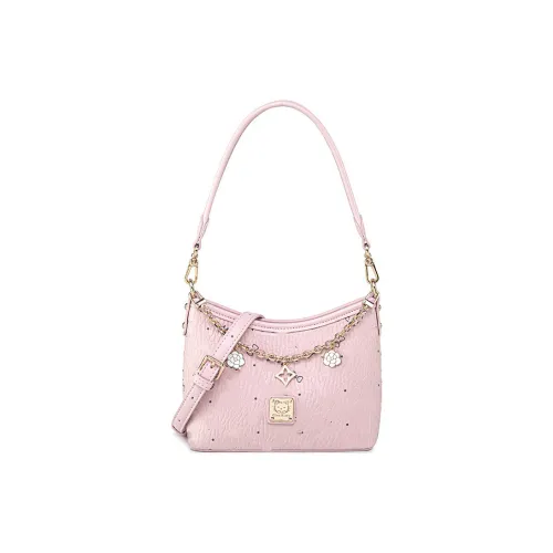 DIFFERENT FACES ПУ (полиуретан) Сумка через плечо Стандартная Женская Вишневый цветок Розовый