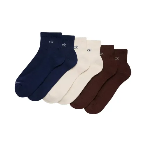 Calvin Klein 6 пар Темно-синий + Экрю + Коричневый Мужские носки MID до икры
