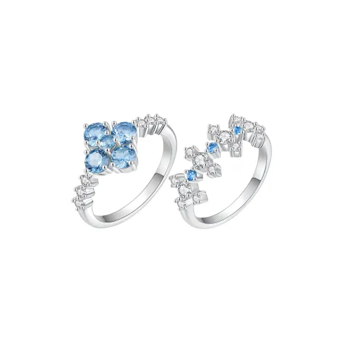 ZEGL Медные Кольца с Покрытием из Белого Золотого Женские