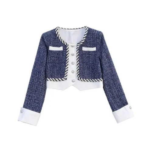 PZGE Синий CHANEL Inspired Пальто Женские Куртки