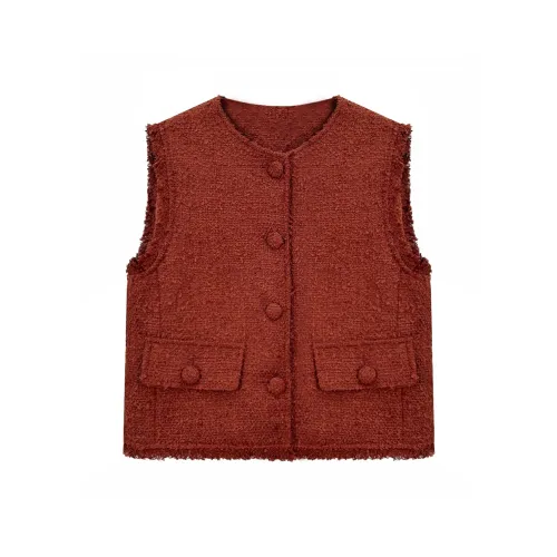 GZQJ Кирпичный Красный Женский жилет