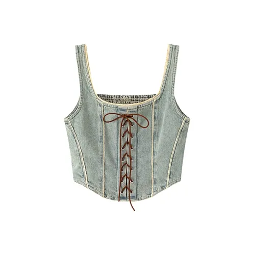 CHUU Светло-синие джинсовые майки для женщин