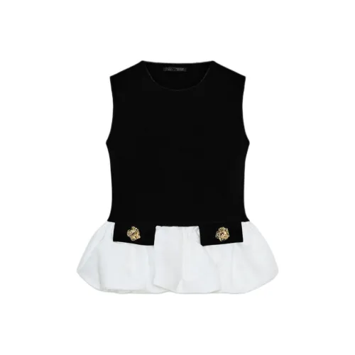 ZARA Черные Белые Женские T-рубашки