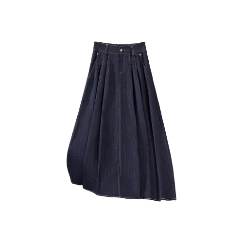 TOUCH Деним Длинная Юбка Женская Темно-синий