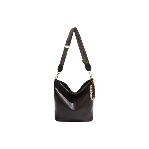 WRELS ПУ (полиуретан) Сумка через плечо Стандартная Женская Кофейная Черная