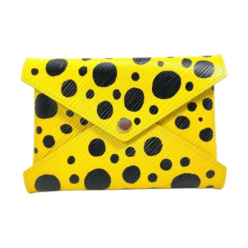 LOUIS VUITTON YK Kirigami Pochette Коллаборация Кожа Клатч Женские Желтый Черный