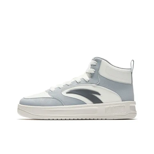 ANTA Relaxed Износостойкий и Легкий Высокий Топ Скейтборд Кроссовки Мужские Облачный Серый Айвори Белый