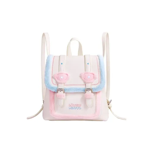 MIFFY Синтетическая кожа + ткань рюкзак стандартный женский экрю коричневый