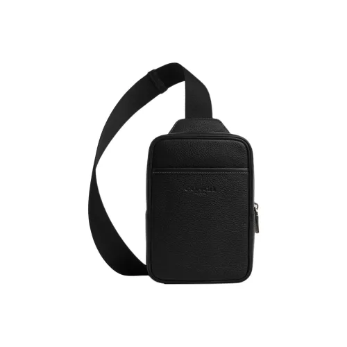 COACH Turner Pebble Leather Sling Bag Small Unisex Black COACH Тернер Pebble кожа Sling сумка маленькая унисекс черный