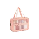 Одиночный слой, большой размер, портативная сумка для макияжа, розовый: 2 штуки