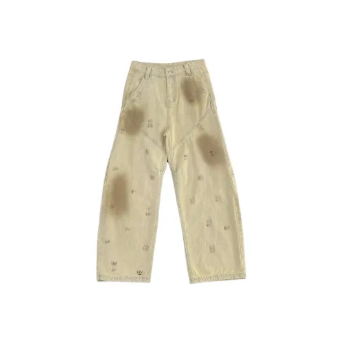 THINGYLAB Желтые Грязные Мужские Джинсы