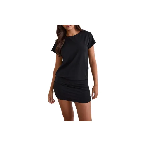 Motel Rocks Amelina Open Back MI Dress Black Short Sleeved Dress Women's