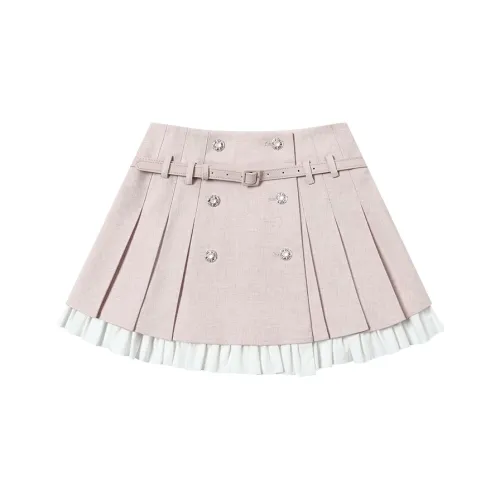 AooRaa Pink Women's Casual Short Skirts