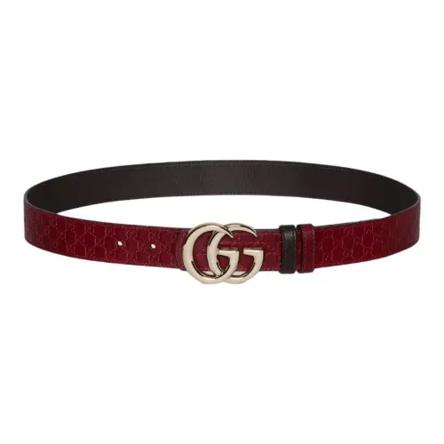 GUCCI Кожаные ремни Женские Красный Черный 2,8 см