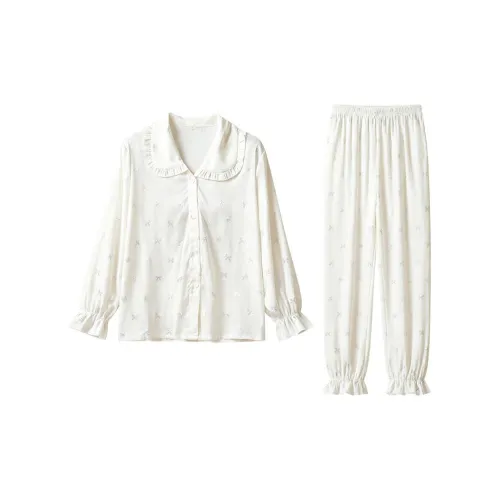 Daiyindie Осенне-зимняя пижама для женщин ледяной шелк с длинными рукавами домашняя одежда