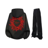 Черный (Красный) Свитшот + Черные Джинсы