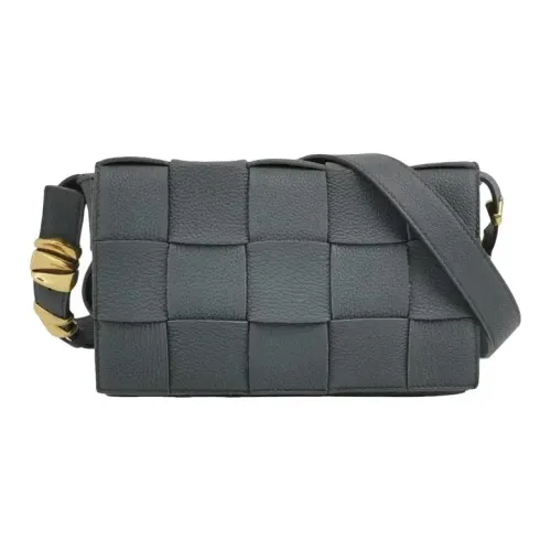 Bottega Veneta Cassette Кожа Сумка через плечо Женская Серый Черный