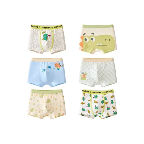 MIIOW 6 пачек Зеленый + Светло-зеленый + Белый + Экрю + Абрикос + Синий Kids Трусы