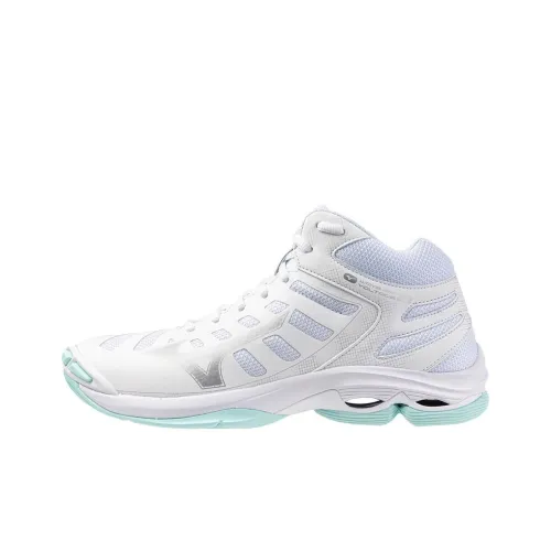 Mizuno Wave Voltage 2 MID Топ Волейбольные кроссовки Женские Белый Серебристый Зеленый