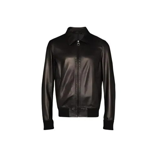 Ferragamo Черные Мужские Кожаные Куртки
