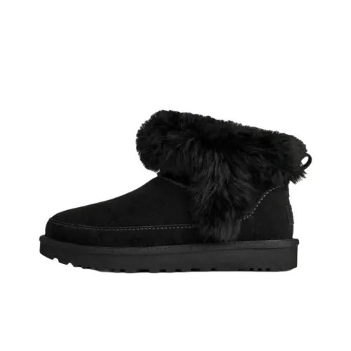 UGG CLASSIC ULTRA MINI CHALET Термические Короткие Снежные Ботинки Женские Черные