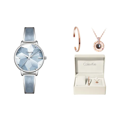 ColevKie Кварцевый механизм Steel Strap Женские часы Синий циферблат