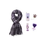 Шарф+Термокружка Рекомендуемая чашка бюстгальтера+Грелка для рук+Крем для рук+Букет