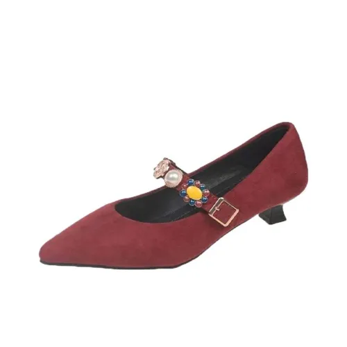 Wuji Грубый каблук Мэри Джейн туфли 3,5 см женские