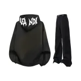 Чёрный свитшот + чёрные джинсы