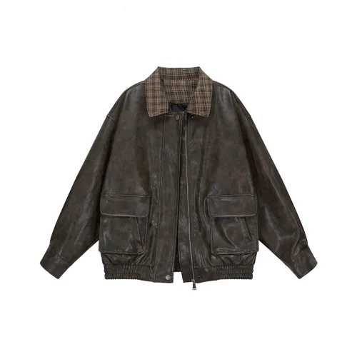 Комбо Кофе Женские Кожаные Куртки