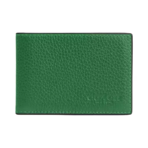 COACH Компактный Зернистая кожа личи Кожа Кошелек Мини Женские Зеленый