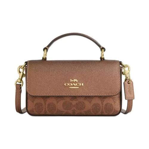 COACH Josie Холст Через плечо Сумка Мини Женская Медная