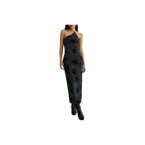 Motel Rocks Rikaya Maxi Dress в BURN бархате GREY без рукавов женское платье