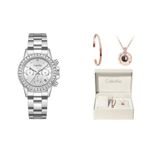 ColevKie Кварцевый механизм стальной ремешок женские часы розовый циферблат