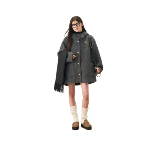 Little LU Studios Серое Женское Пальто