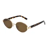 Золотая рамка с прозрачными чайными линзами