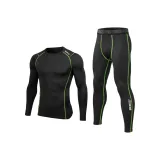 Двухкомпонентный комплект [Черный/Неон Зеленый Топ + Черные/Неон Зеленые Штаны]