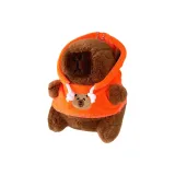 Капибара-Оранжевый худи-Капибара вышивка