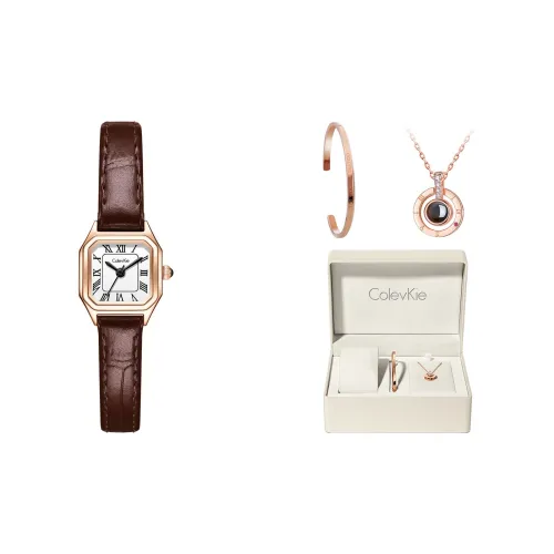 ColevKie Кварцевый механизм ремень из натуральной кожи женские часы белый циферблат