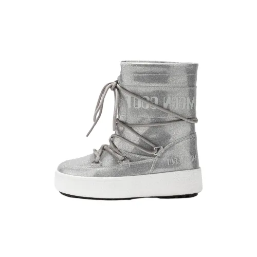 MOON BOOT Водонепроницаемый и Теплый Детские ботинки Серебряные Детские