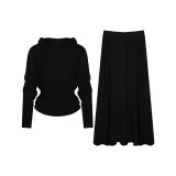 Черный трикотаж + юбка