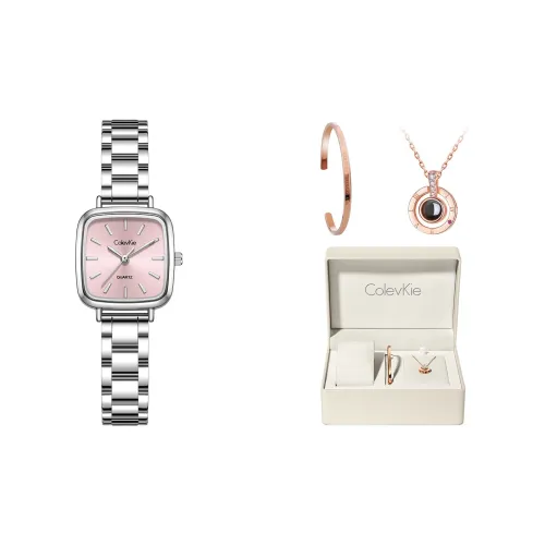 ColevKie Modern Fashion Square Watch Collection Кварцевый механизм Стальной ремешок Часы Женские Белый циферблат