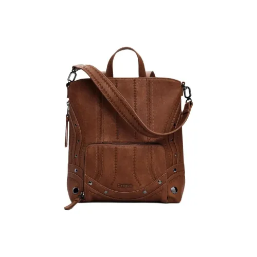 Desigual Полиуретан Сумка Рюкзак Маленький Женский Коричневый