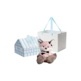 Лиса Персик 35 см (Нагрудник, стекло, коробка включена)